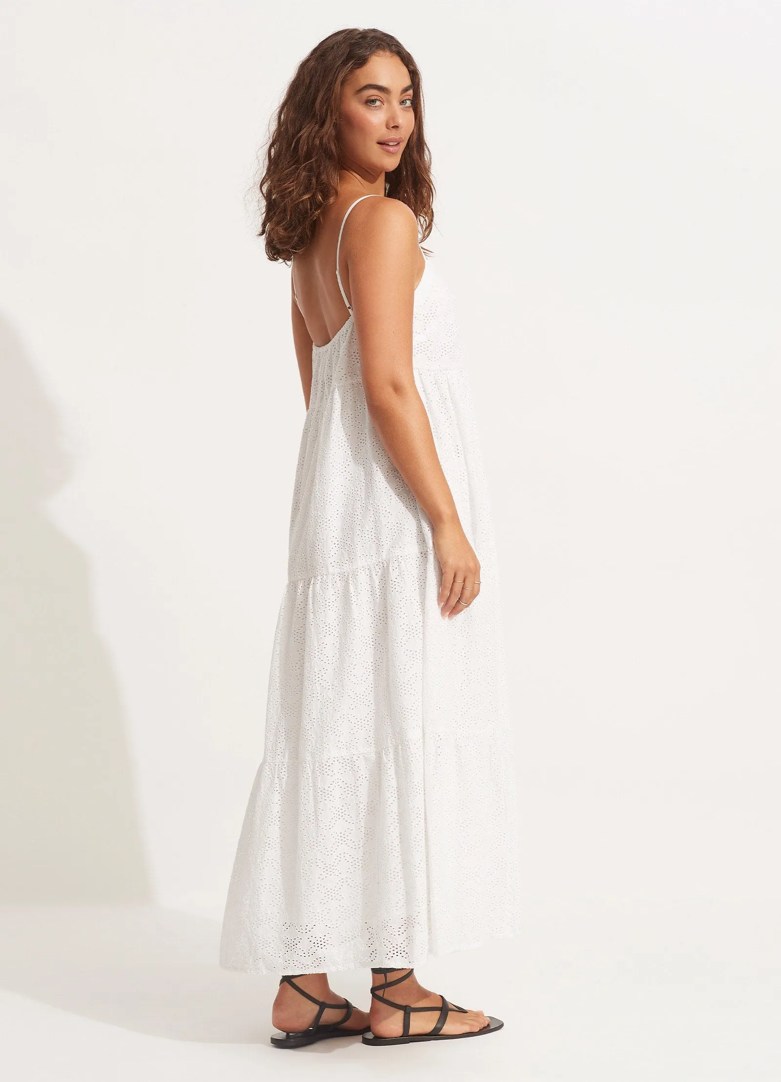 Embroidery Tiered Dress - White sold by Seafolly product image thumbnail 3