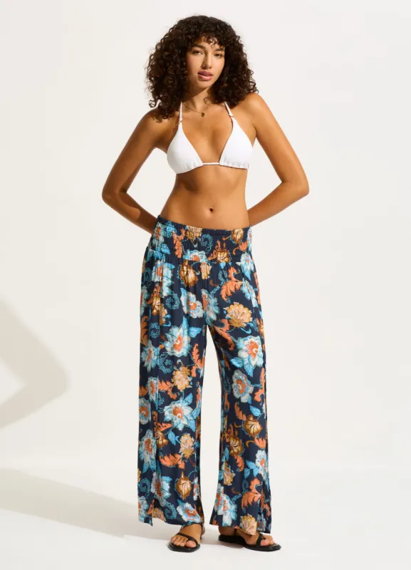 Spring Festival Shirring Pant - True Navy sold by Seafolly