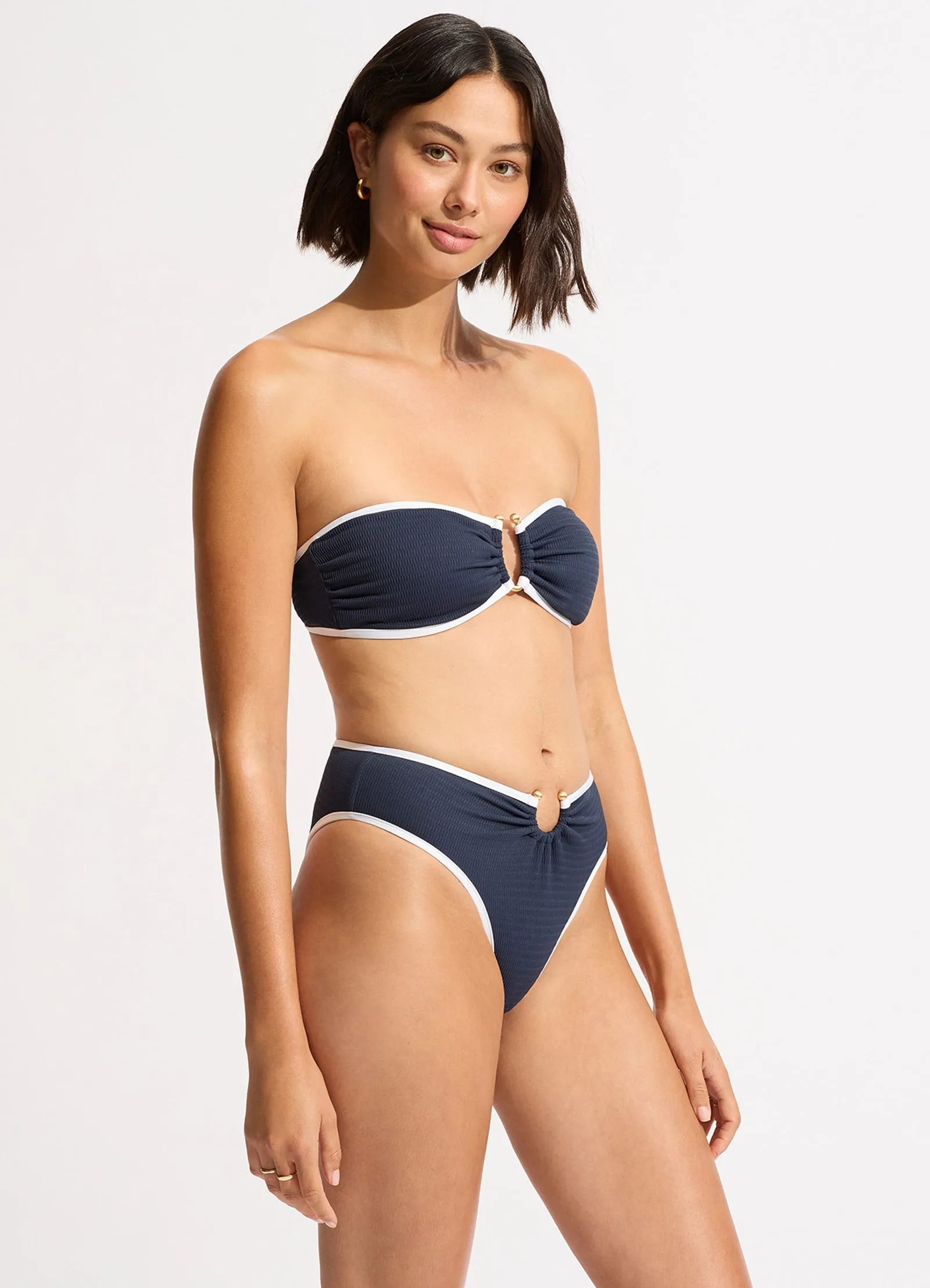 Beach Bound Ring Front Bandeau Bikini Top - True Navy sold by Seafolly product image thumbnail 3