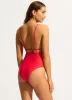 Ahoy V Neck One Piece - Chilli Red sold by Seafolly