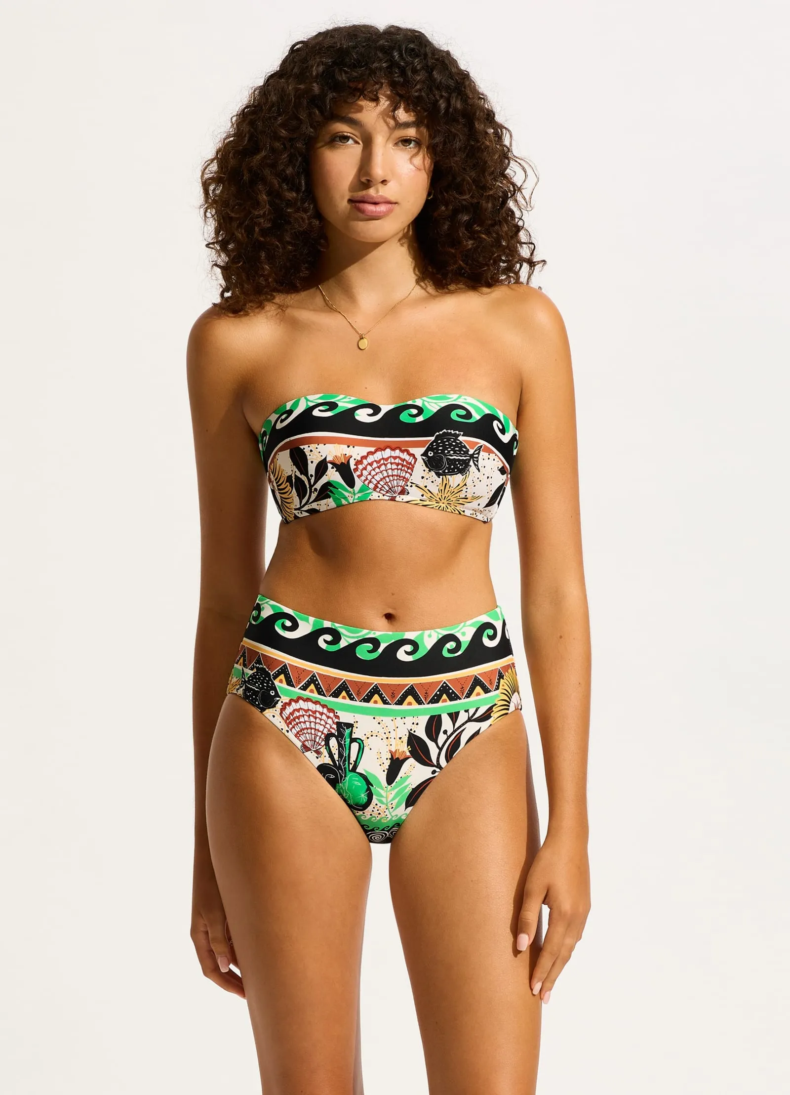 Atlantis Bustier Bandeau Bikini Top - Ecru sold by Seafolly