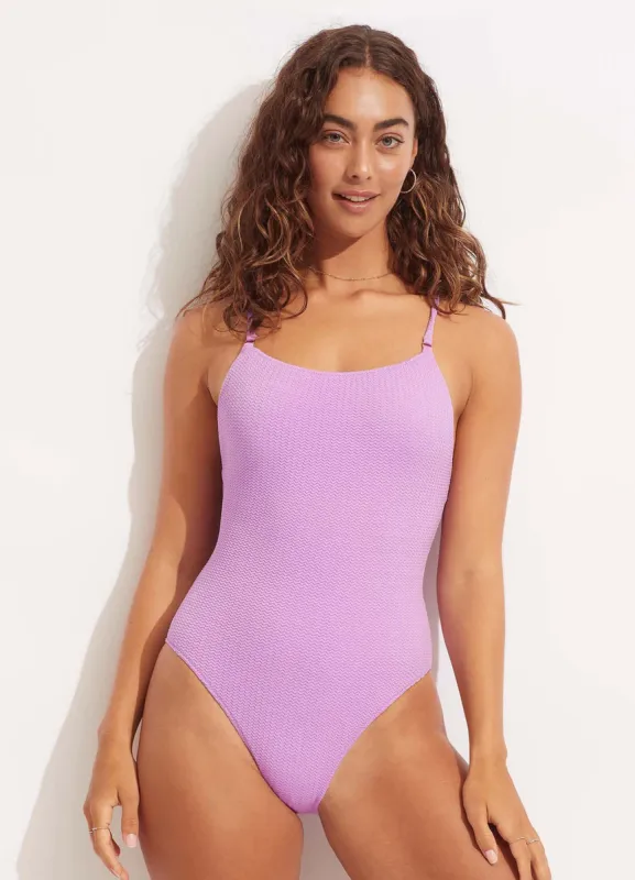 Sea Dive Scoop Neck One Piece - Wild Rose sold by Seafolly