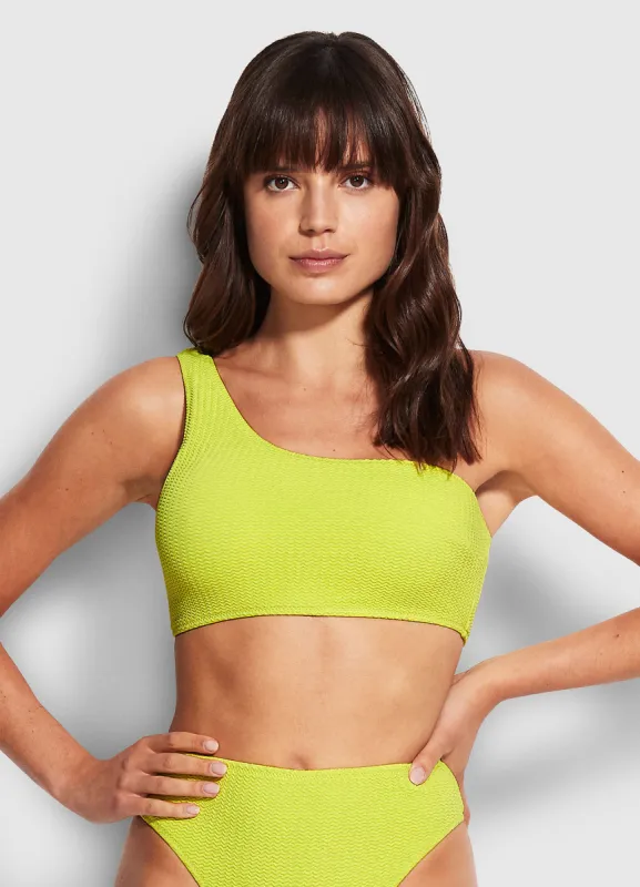 Sea Dive One Shoulder Top - Wild Lime sold by Seafolly