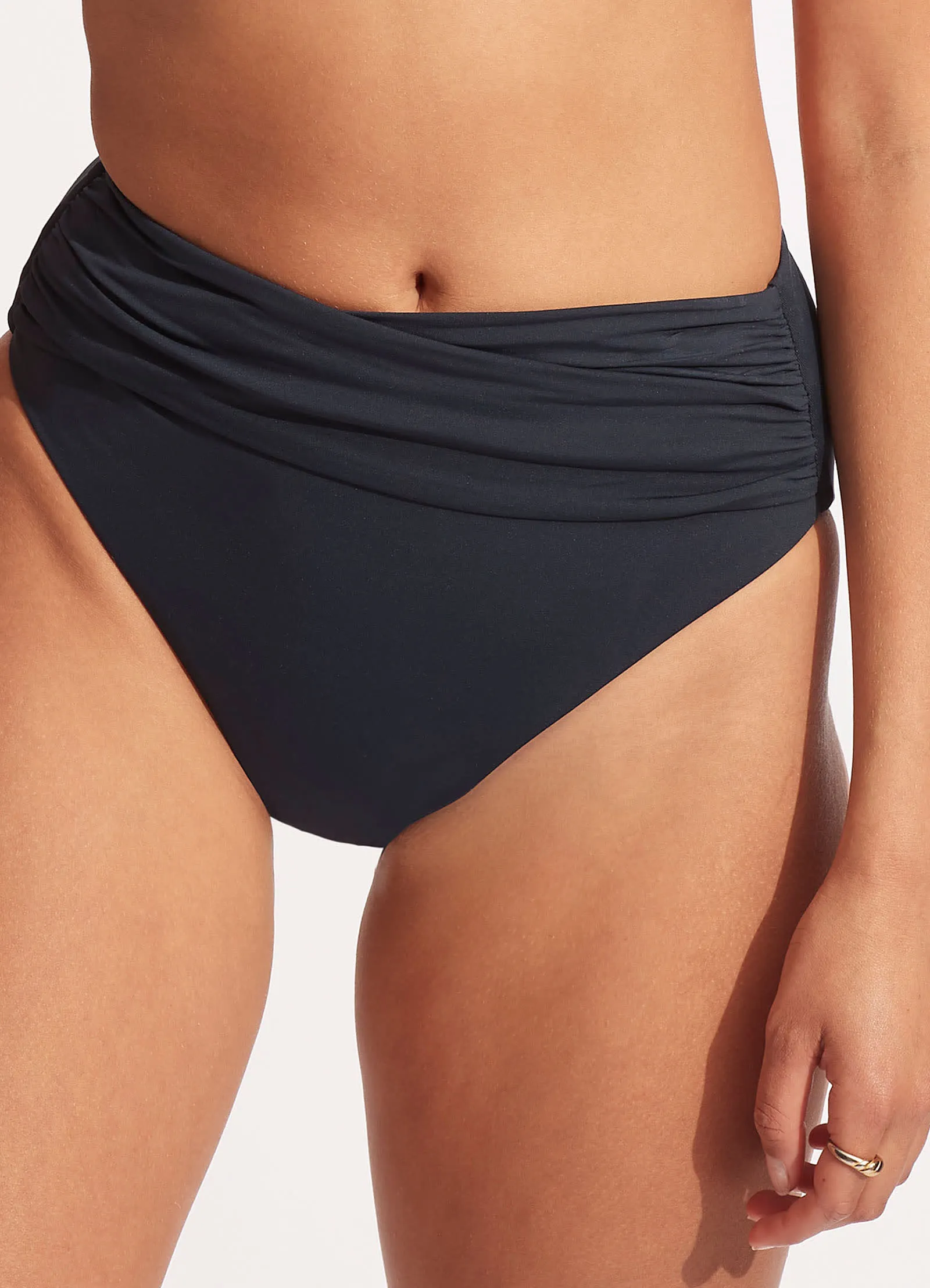 Seafolly Collective High Waist Wrap Front Pant - True Navy sold by Seafolly product image thumbnail 2