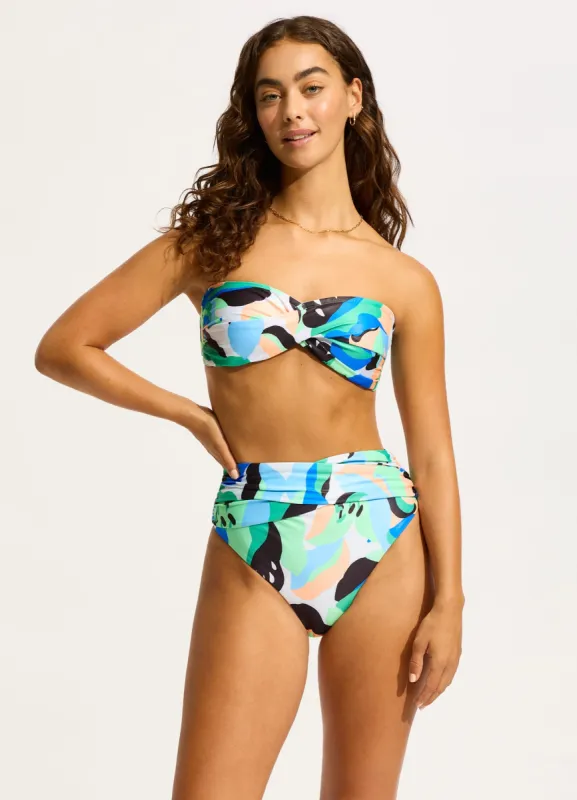 Rio High Waist Wrap Front Bikini Bottom - Jade sold by Seafolly