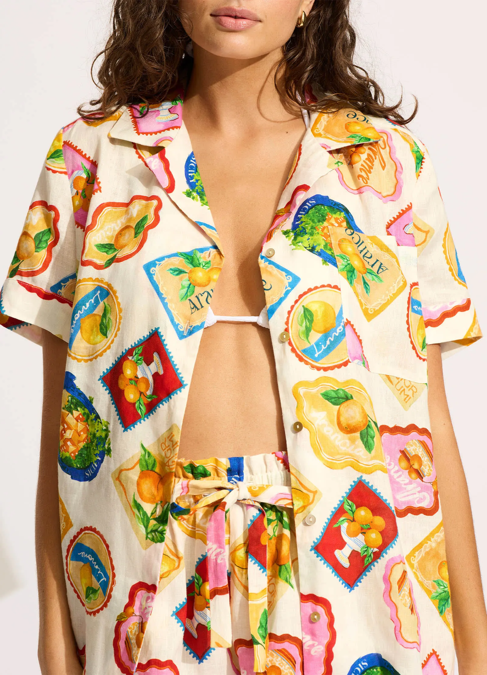 Ciao Bella Stamp Shirt - White sold by Seafolly product image thumbnail 4