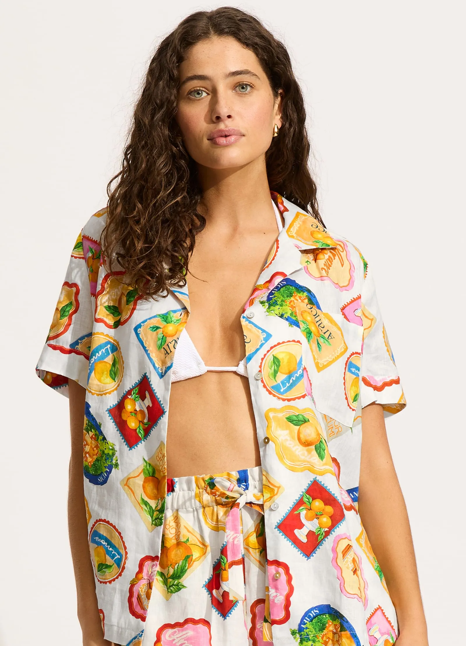 Ciao Bella Stamp Shirt - White sold by Seafolly product image thumbnail 2