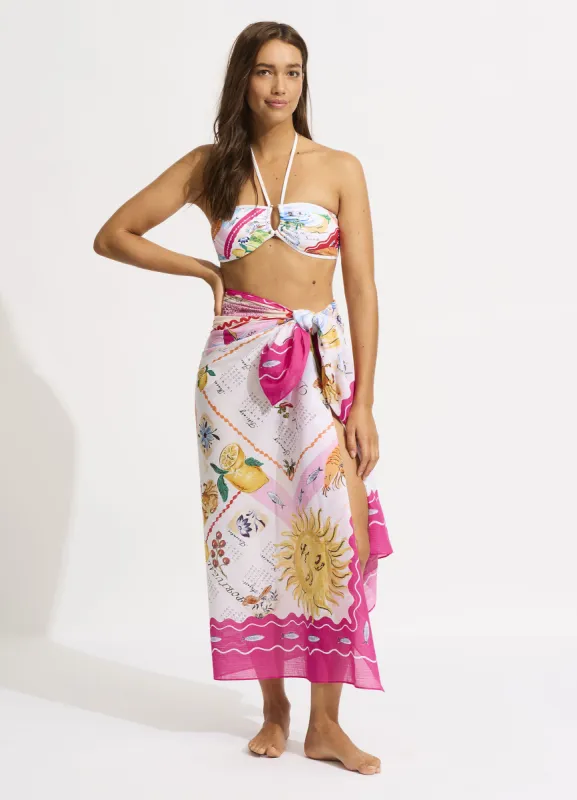 Wish You Were Here Sarong - Fuchsia Rose sold by Seafolly