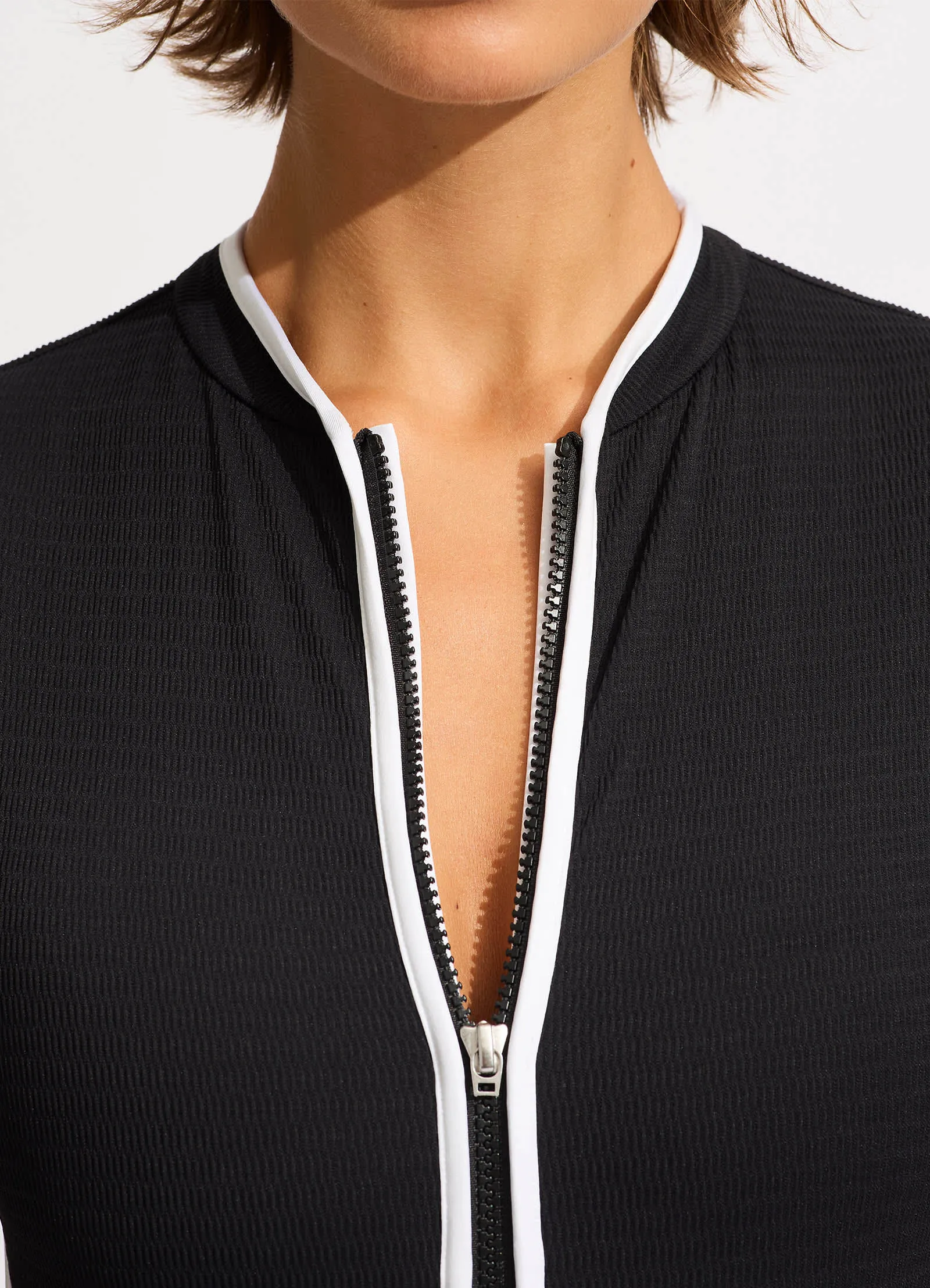 Beach Bound Cap Sleeve Zip Front One Piece - Black sold by Seafolly product image thumbnail 4