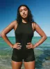 Seafolly Collective Boyleg Zip One Piece - Black sold by Seafolly