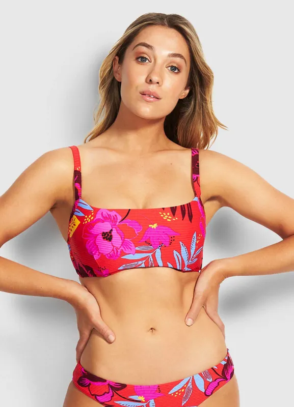 On Vacation DD Square Neck Bikini Top  - Chilli sold by Seafolly
