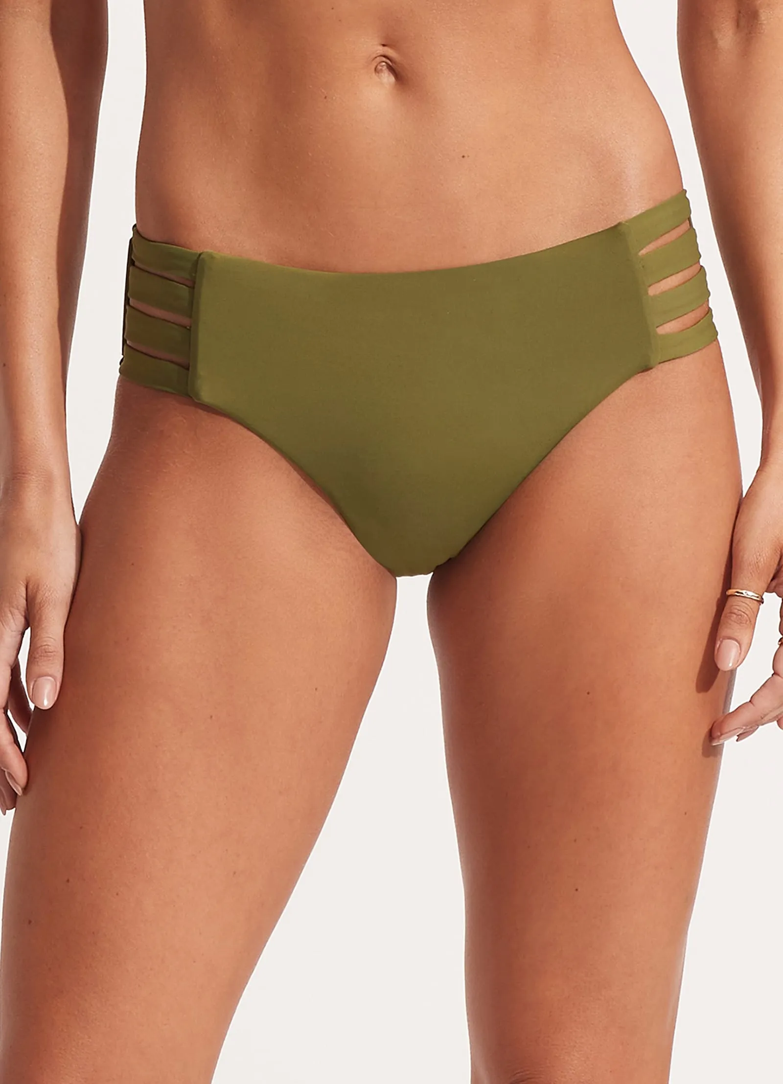 Seafolly Collective Multi Strap Hipster Pant - Avocado sold by Seafolly product image thumbnail 2
