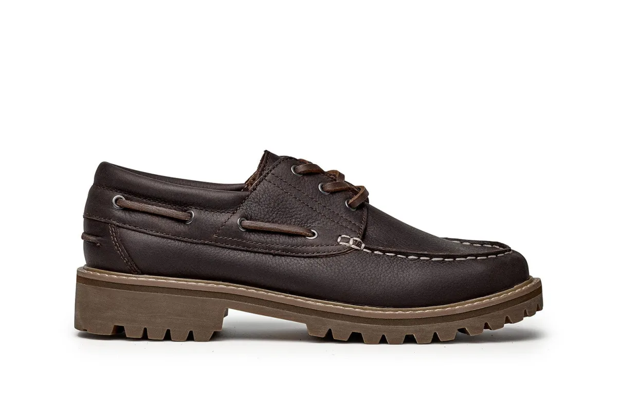Mens - Larkspur Lug Boat Shoe - Dark Chocolate sold by SeaVees