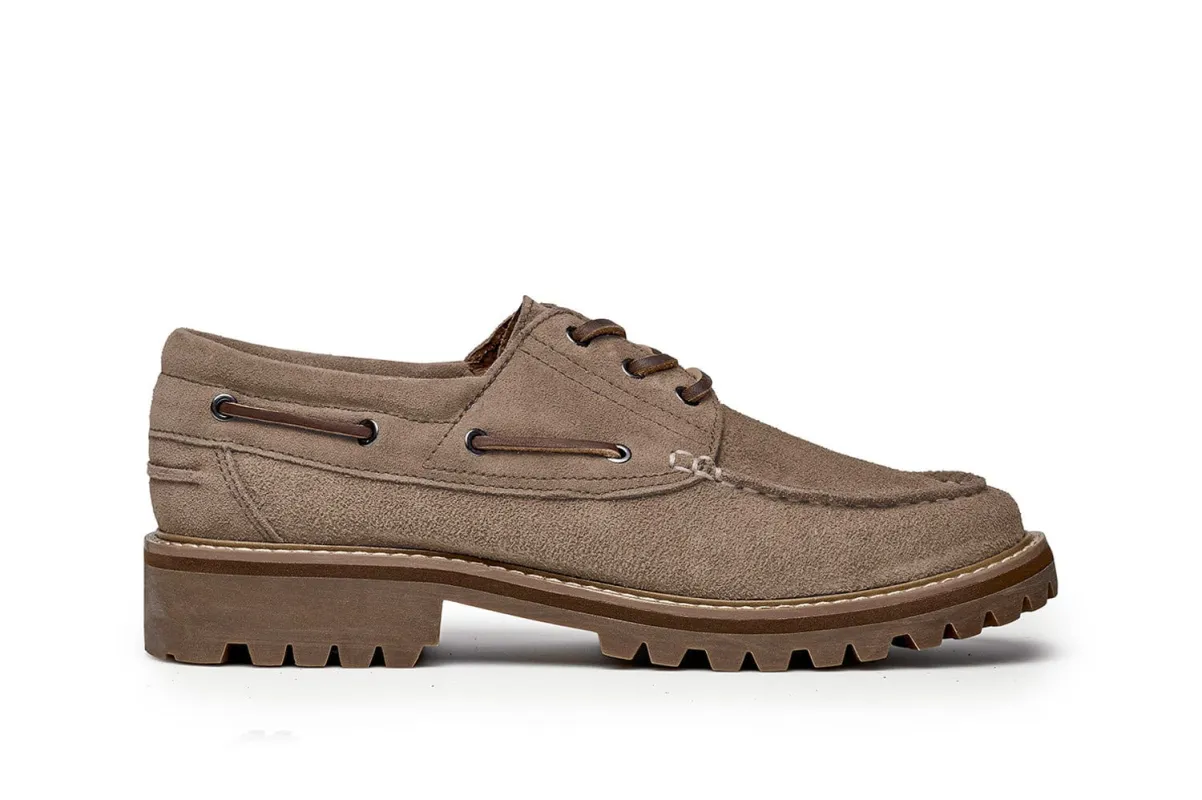 Mens - Larkspur Lug Boat Shoe - Cement sold by SeaVees