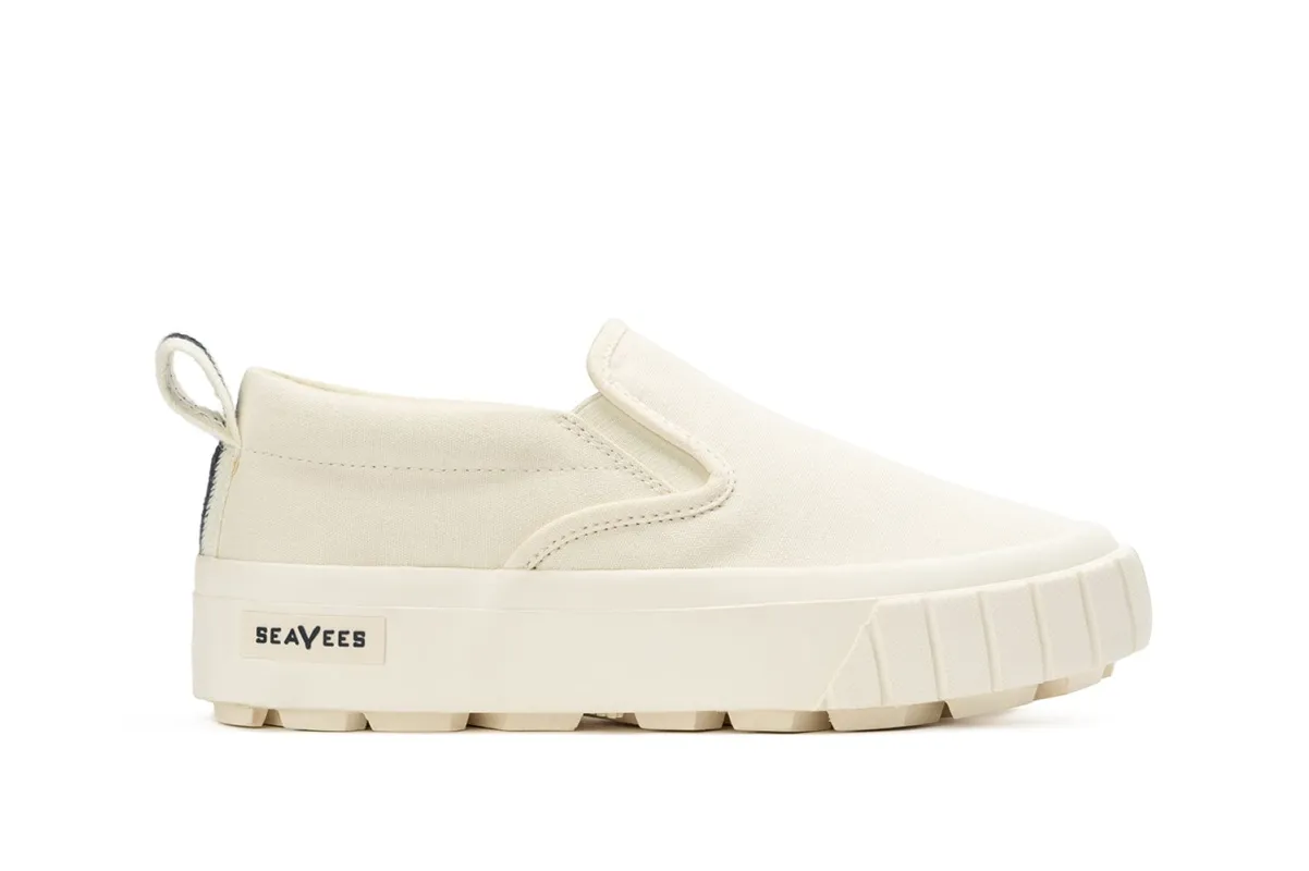 Womens - Fairfax Lug Slip On Platform - White sold by SeaVees