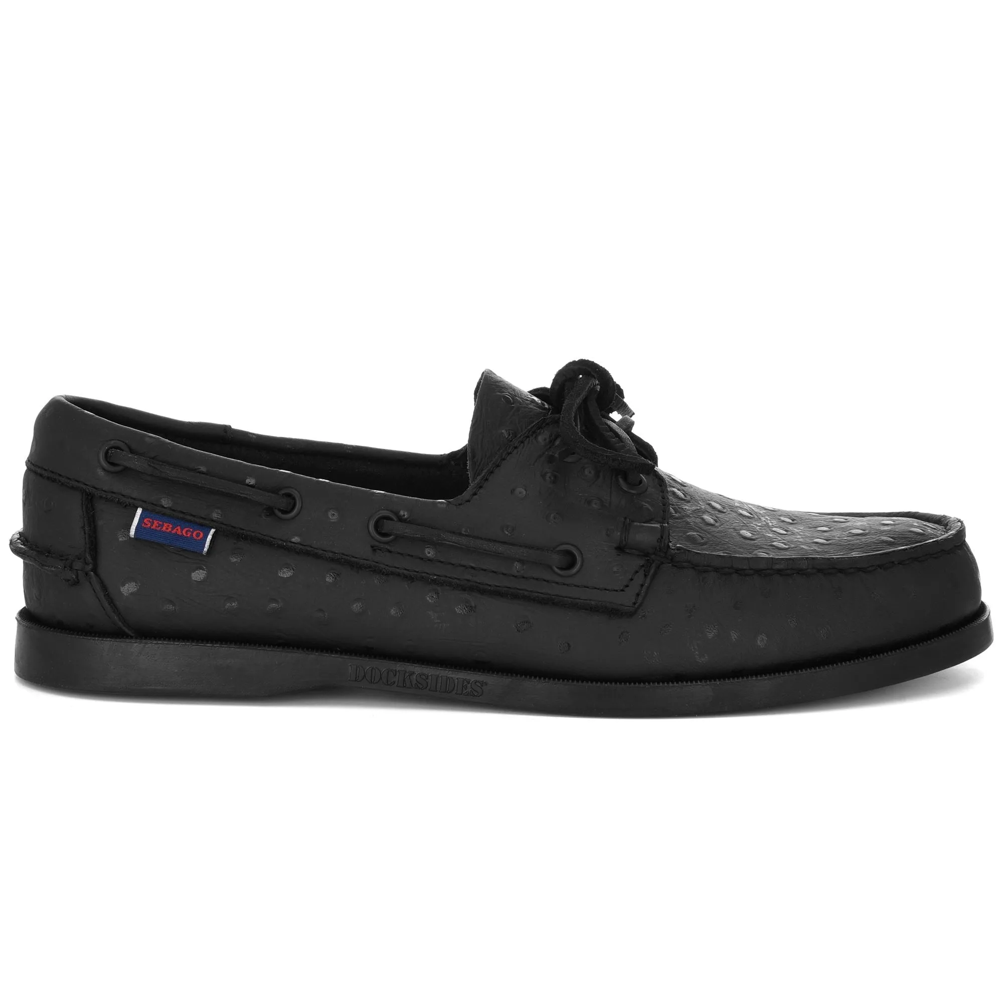 DOCKSIDES OSTRICH - Docksides - Mocassin - Man - TOTAL BLACK sold by Sebago