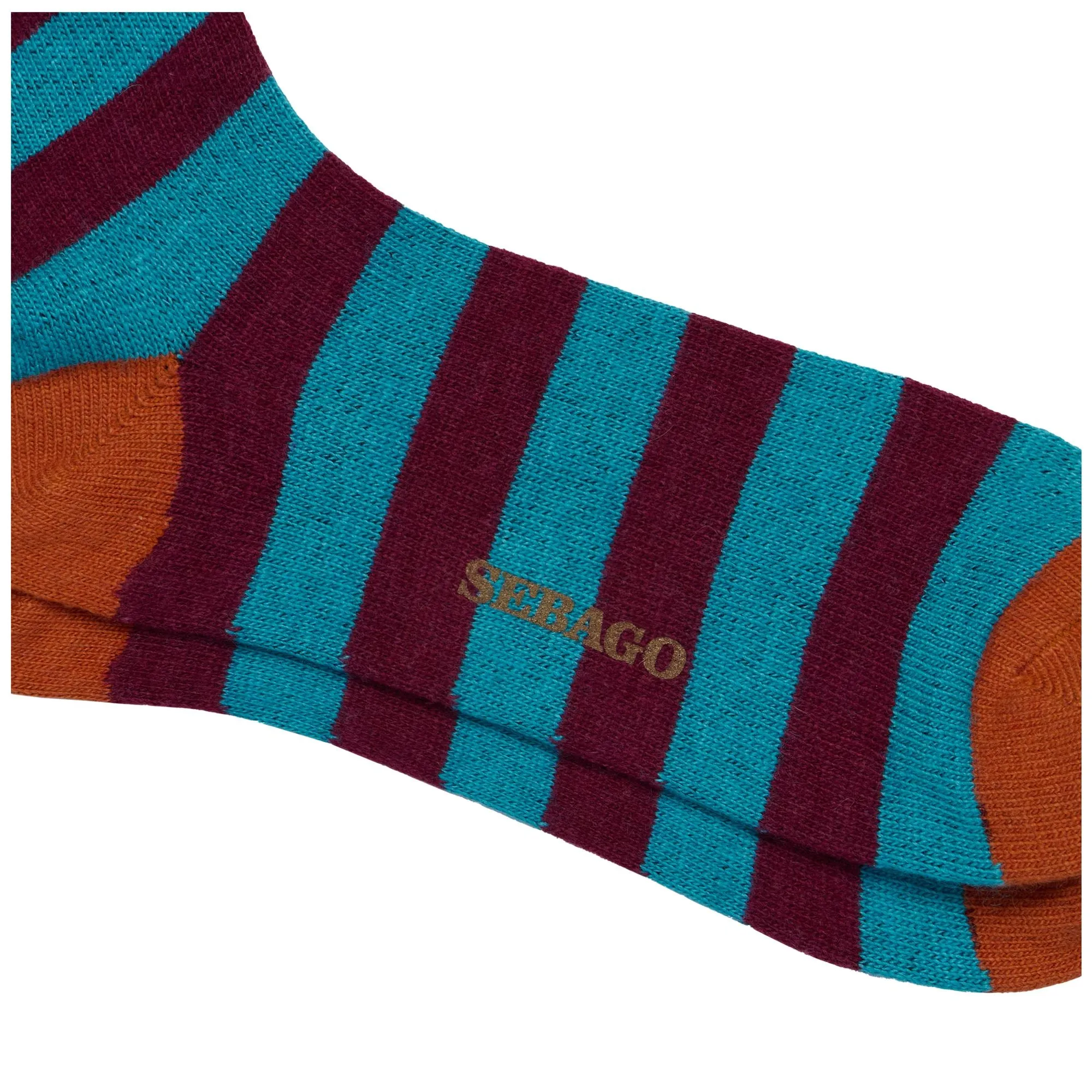 SOLON RIGAL - Socks - Quarter High Sock - Unisex - TURQUOISE-BORDEAUX-ORANGE sold by Sebago product image thumbnail 2