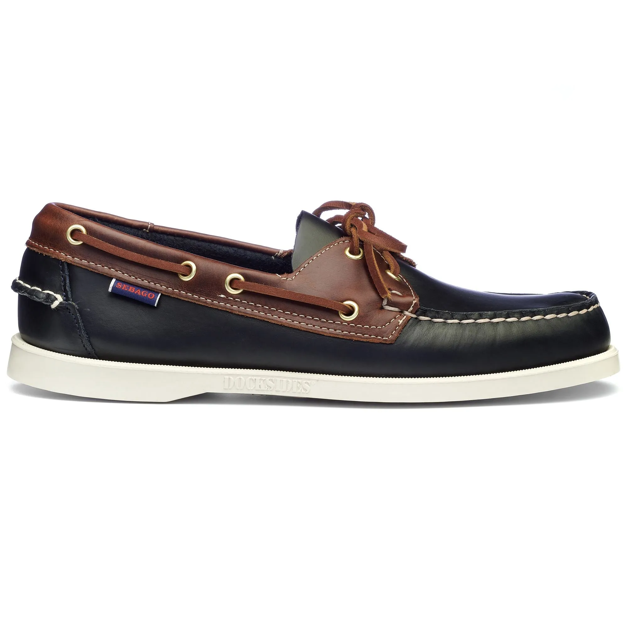 PORTLAND WAXY LEA - Docksides - Mocassin - Man - BLUE NAVY- BROWN sold by Sebago