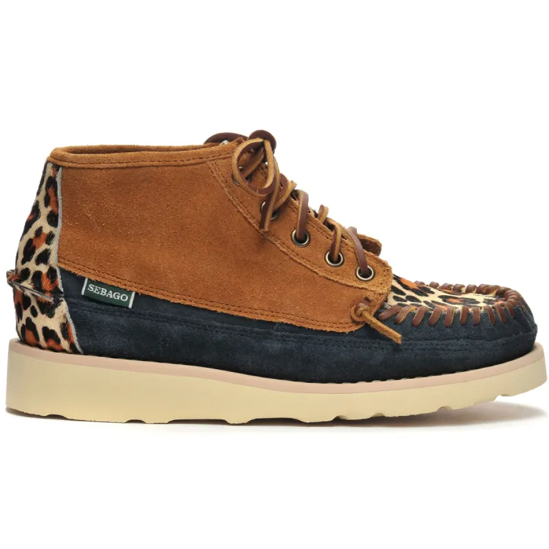 CAYUGA MID WILD W - Moc - Mid Cut - Woman - BLUENAVY-COGNAC-LEOPARD sold by Sebago