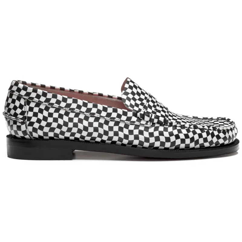 DAN PRINTED - Moc - Moccasin - Man - BLACK-WHITE CHESSBOARD sold by Sebago