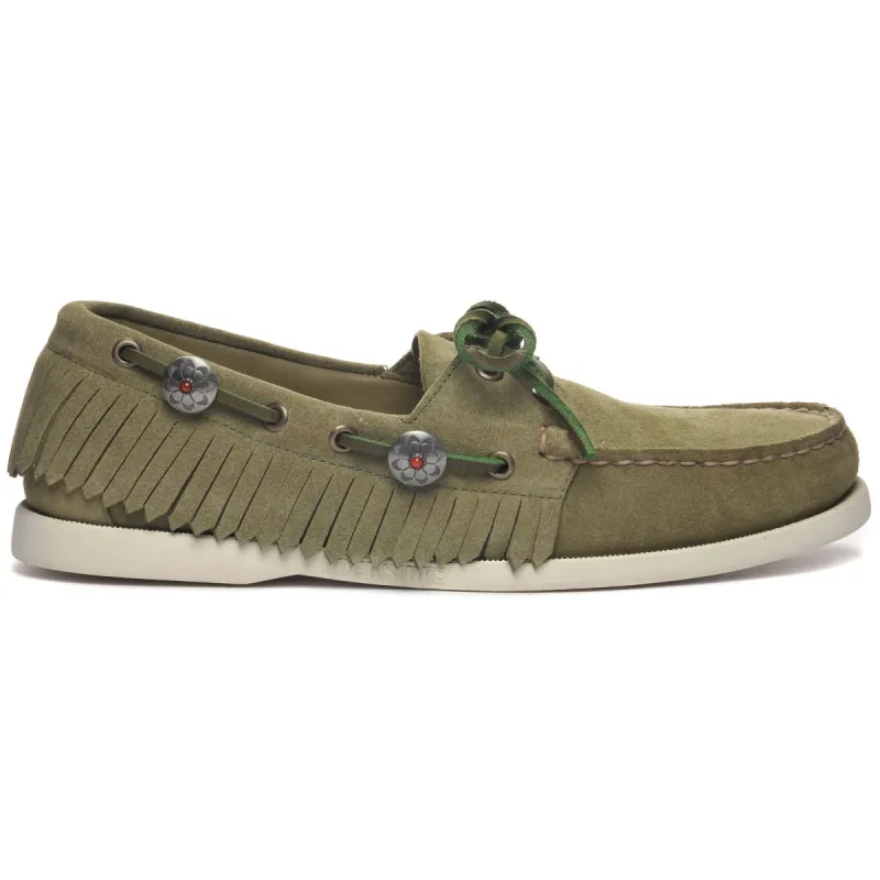 PORTLAND FRINGES - Docksides - Mocassin - Man - GREEN MILITARY sold by Sebago