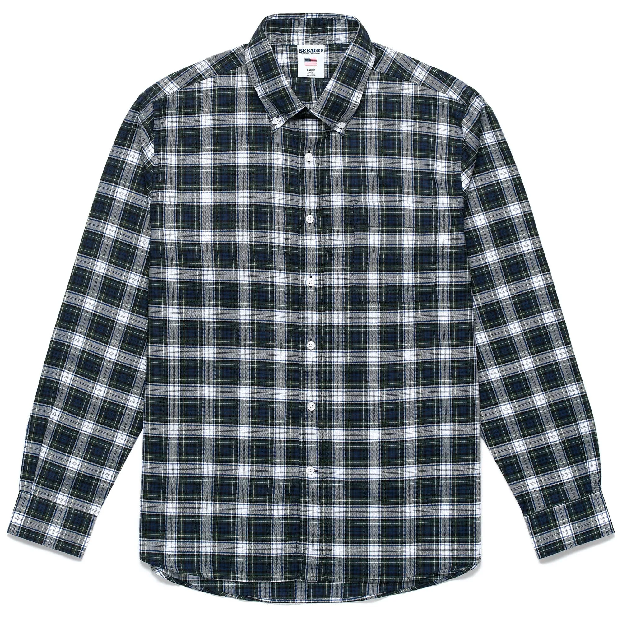 CLIFTON - SHIRTS - Button Down - Man - WHITE-BLUE-GREEN sold by Sebago