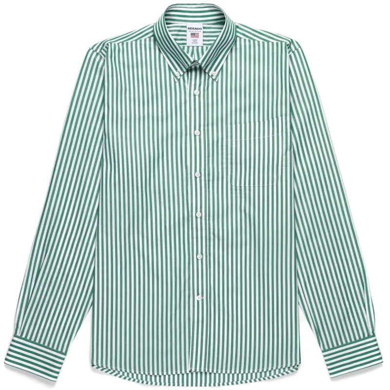 OAKLAND - SHIRTS - Button  Down - Unisex - WHITE-GREEN sold by Sebago