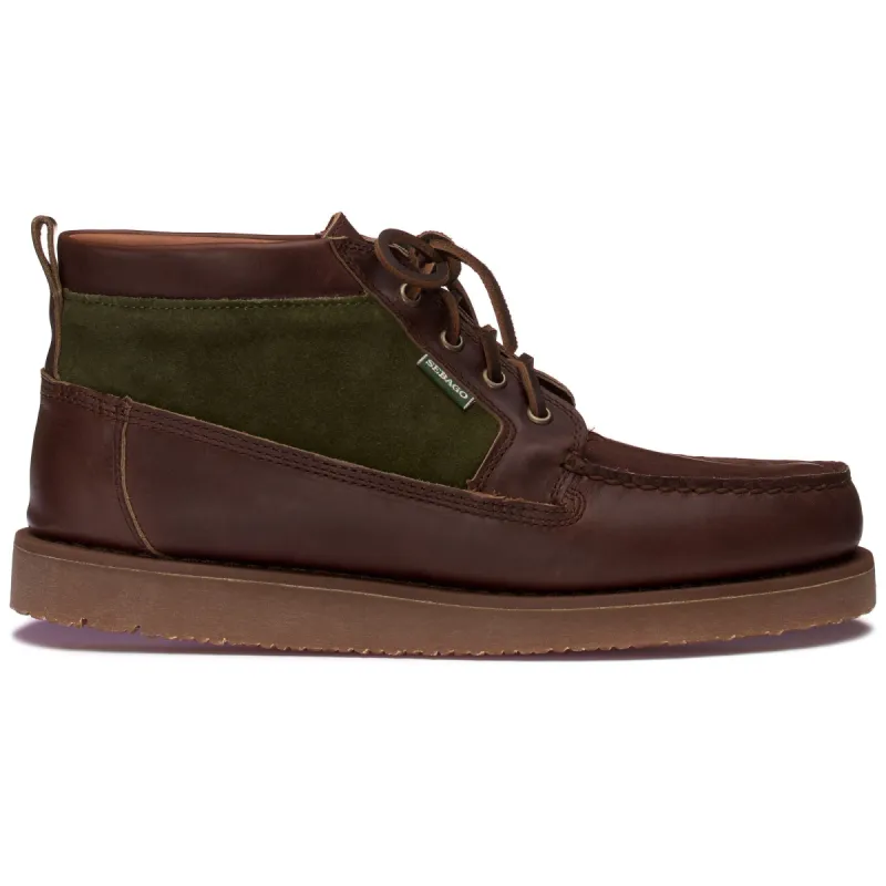 ROGDEN MID WAXY SUEDE - Moc - Mid Cut - Man - DK BROWN-DK MILITARY sold by Sebago