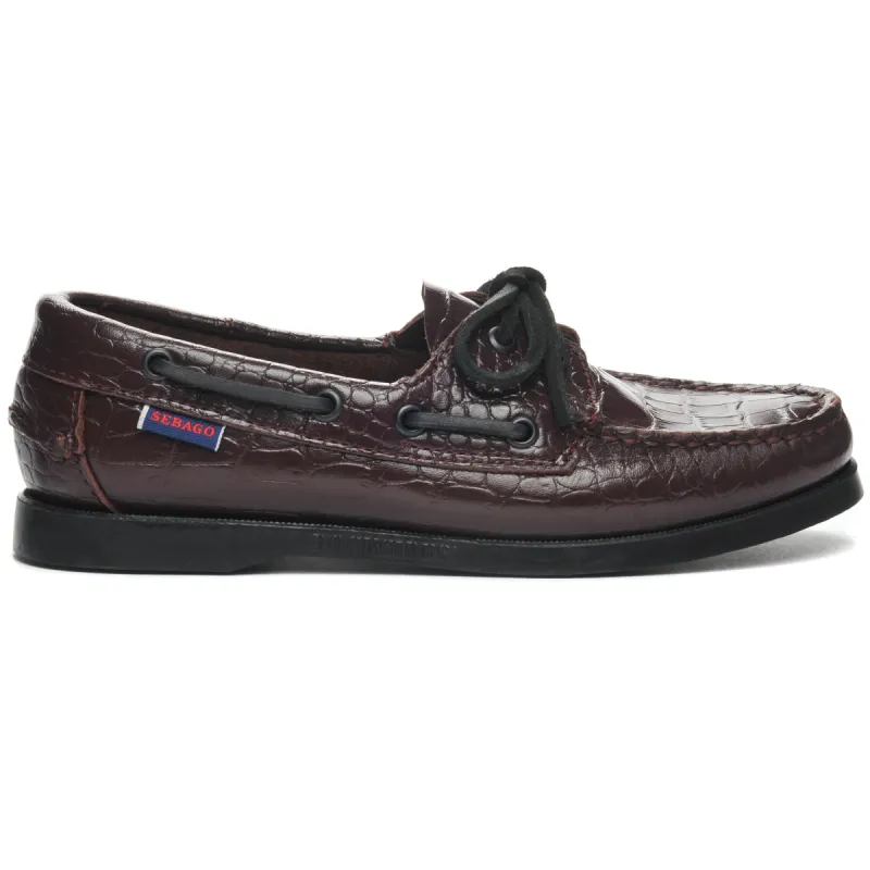 Portland Exotic Woman - Croc Burgundy sold by Sebago