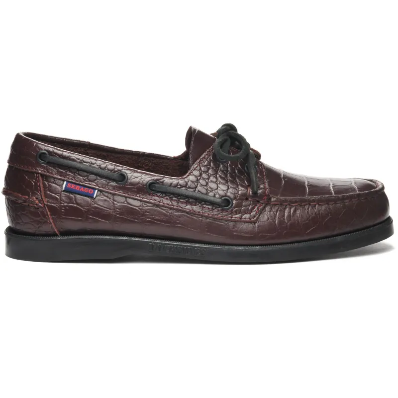 Portland Exotic - Croc Burgundy sold by Sebago