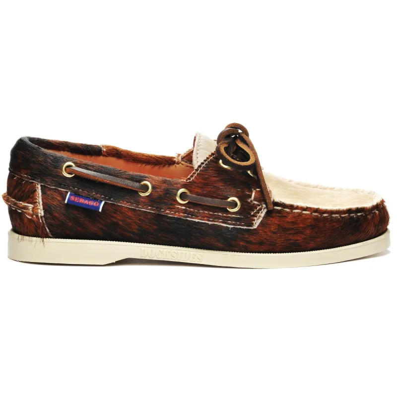 Docksides Portland Raw Woman - Dark Brown & Cream sold by Sebago