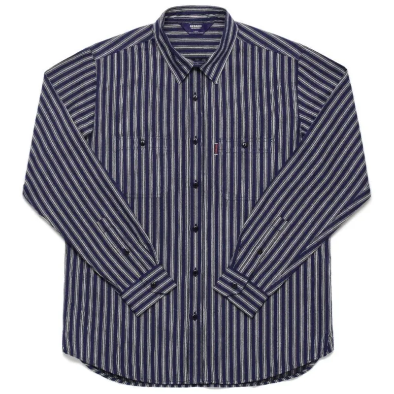 Sheetbend Stripes - Stripes Blue & Off White sold by Sebago