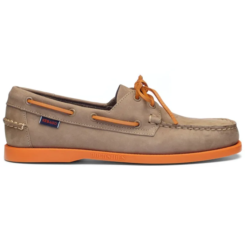 Docksides Portland Nubuk - Taupe & Orange sold by Sebago