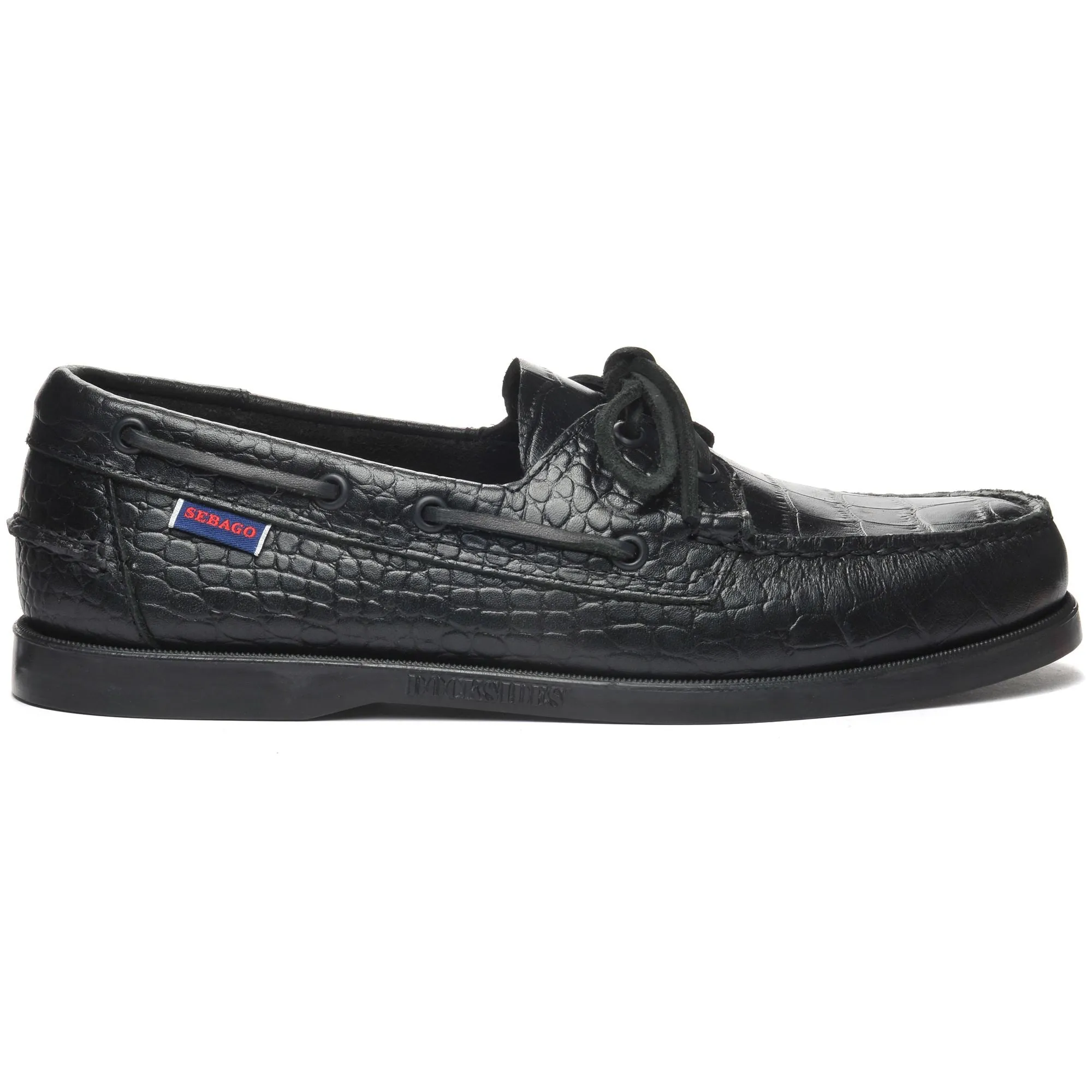 PORTLAND EXOTIC - Docksides - Mocassin - Man - CROC BLACK sold by Sebago