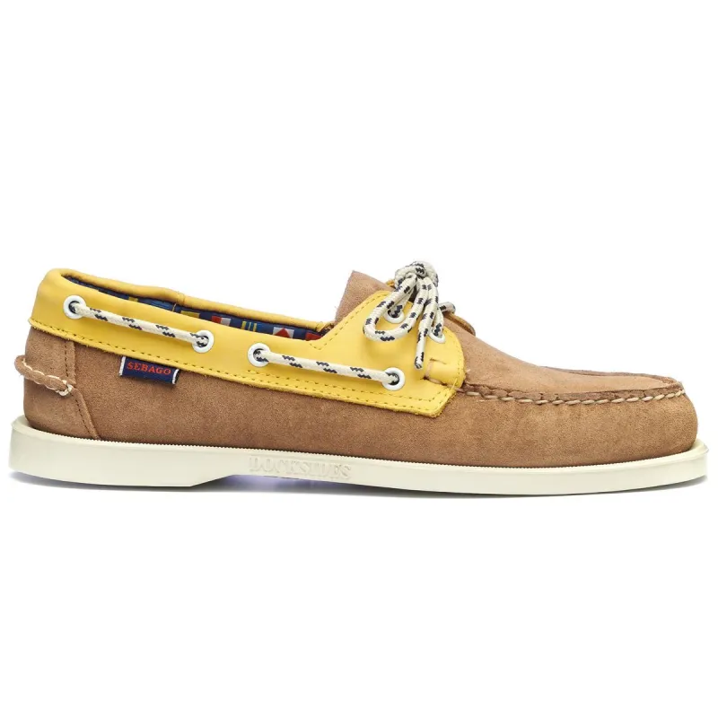 Portland Tiller - Goldenrod & Cognac & White made by Sebago