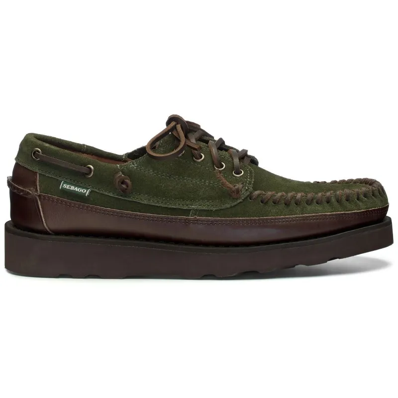 Keuka Lea Canoe Moc - Dark Brown & Forest Green sold by Sebago