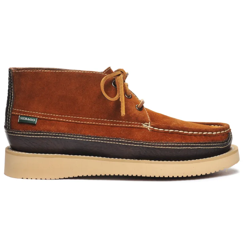 Miwak Suede Canoe Moc - Cognac & Dark Brown sold by Sebago