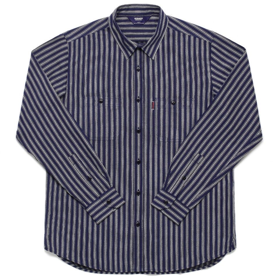 Sheetbend Stripes - Stripes Blue & Off White sold by Sebago