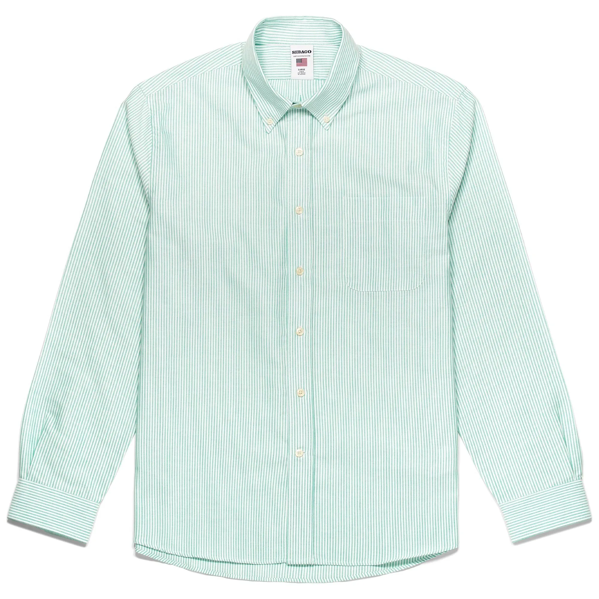 DOUBLING - SHIRTS - Button Down - Man - GREEN ARCTIC-WHITE sold by Sebago