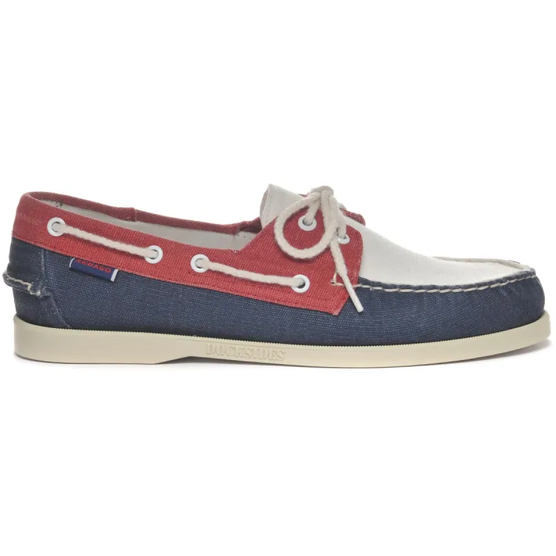 PORTLAND CANVAS SPINNAKER - Docksides - Mocassin - Man - NAVY-RED-WHITE sold by Sebago
