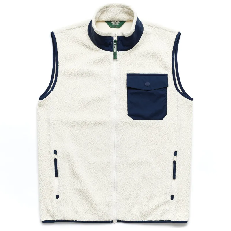 ROQUE - Fleece - Vest - Man - WHITE NATURAL-BLUE made by Sebago