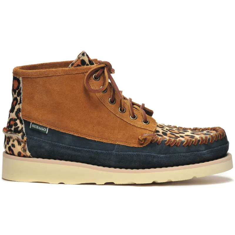 CAYUGA MID WILD - Moc - Mid Cut - Man - BLUENAVY-COGNAC-LEOPARD sold by Sebago