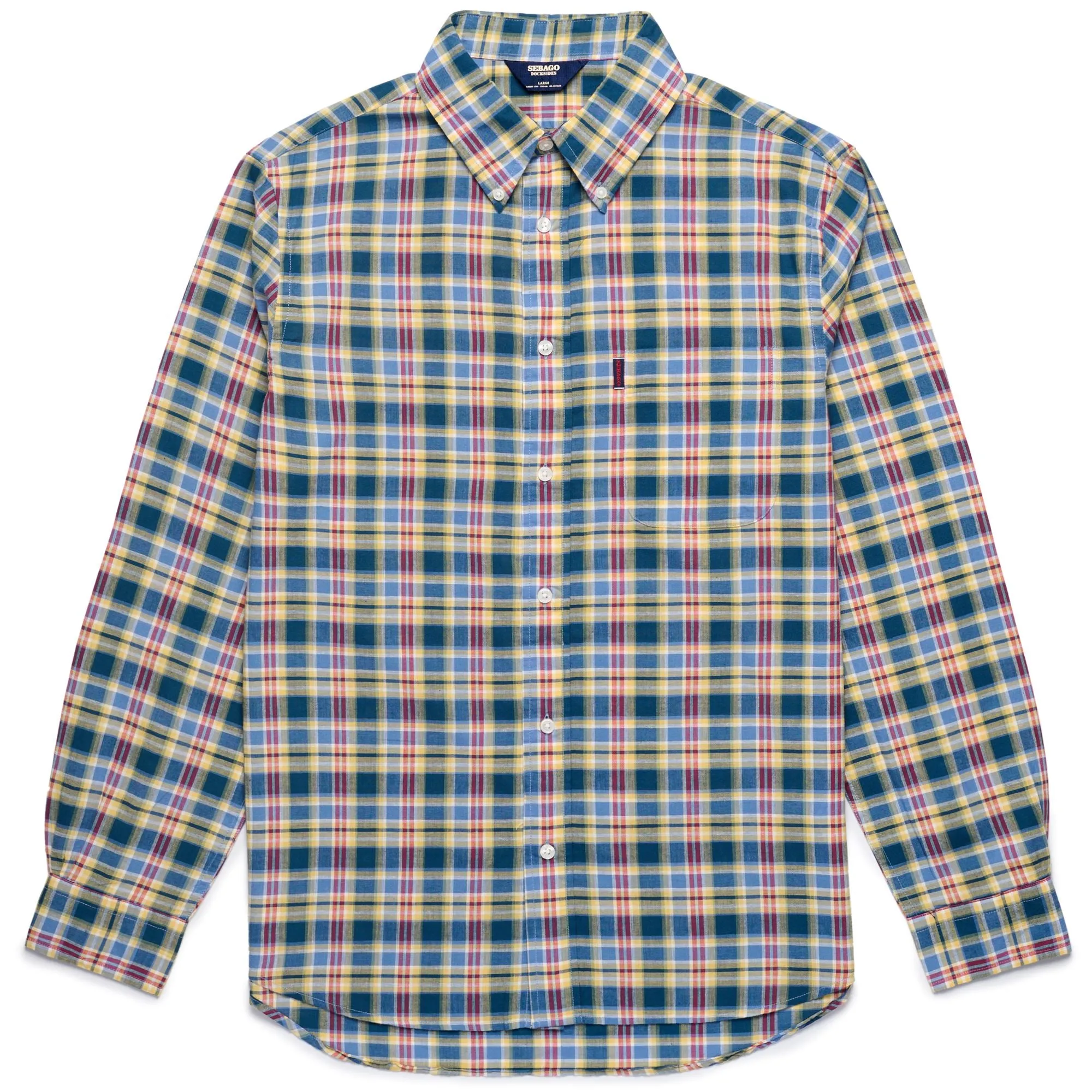 WEAVERKNOT - SHIRTS - Button Down - Man - BLUE-YELLOW-RED-SKY-WHITE sold by Sebago