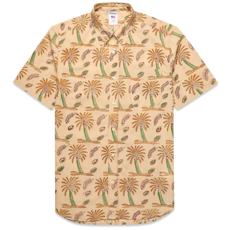 MEDOMAK - SHIRTS - Button  Down - Unisex - BEIGE PALM TREE FANCY sold by Sebago