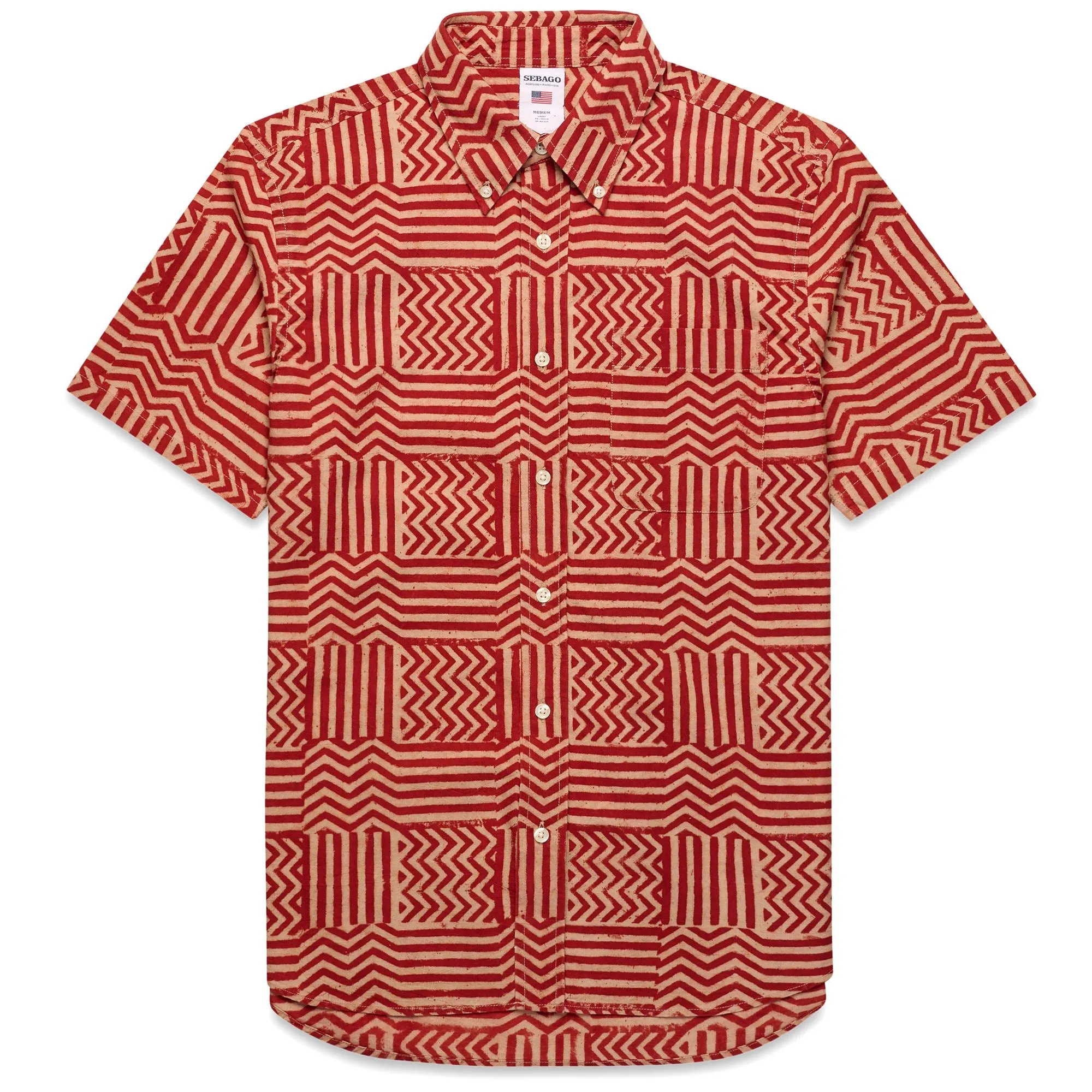 DUCKTRAPRIVER - Shirts - Button Down - Unisex - Pink-Dk Red Fancy sold by Sebago