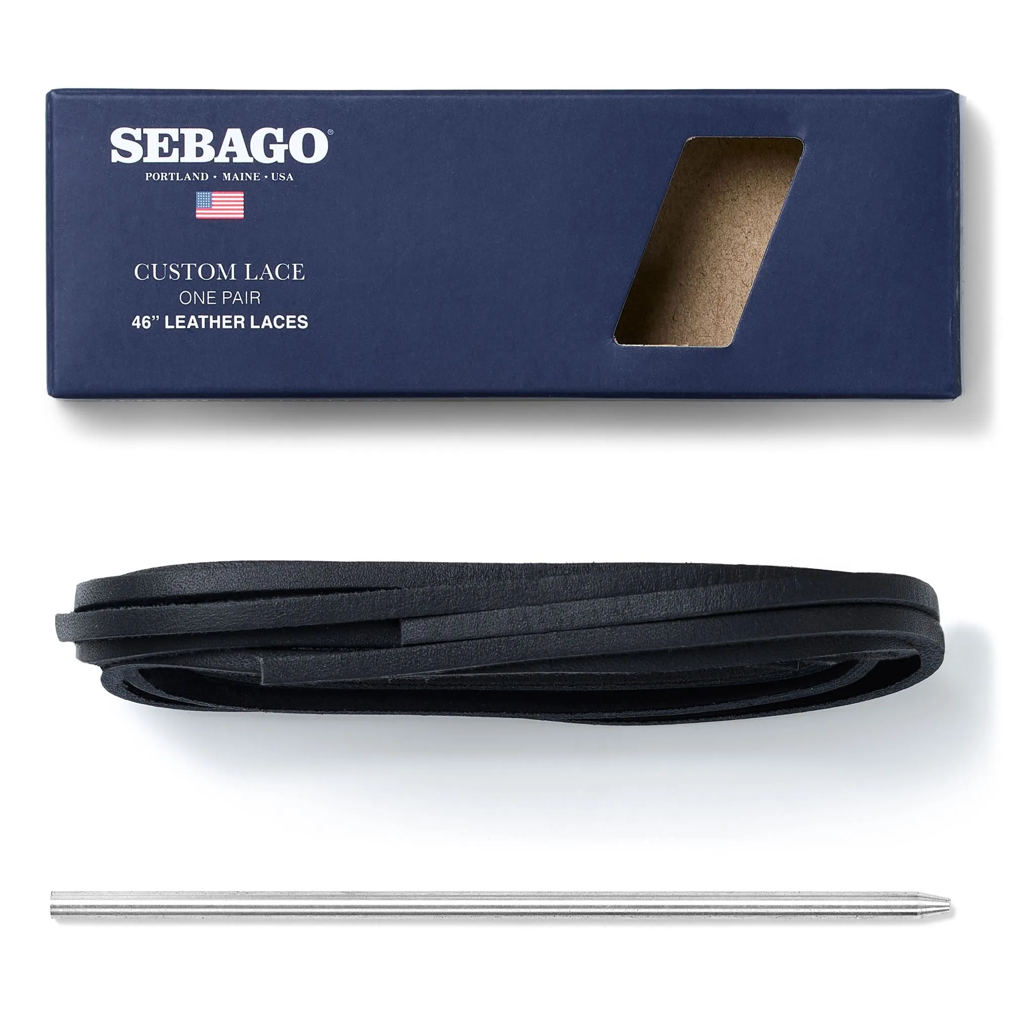 RAWHIDE SHOELACES - LACES - Laces - Unisex - BLUE NAVY sold by Sebago