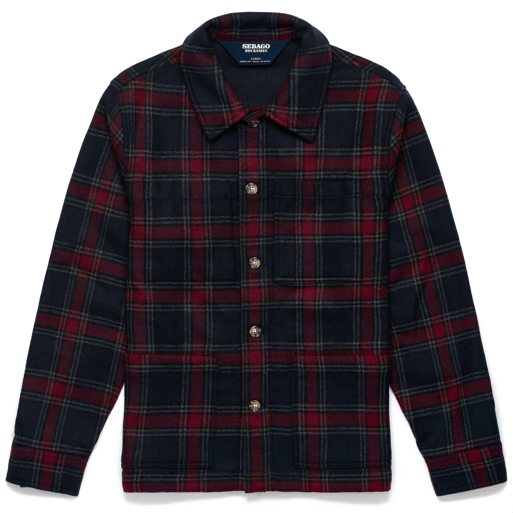 DORR WOOL CHECK - Jackets - Mid - Unisex - BLUE-DARK RED CHECK sold by Sebago