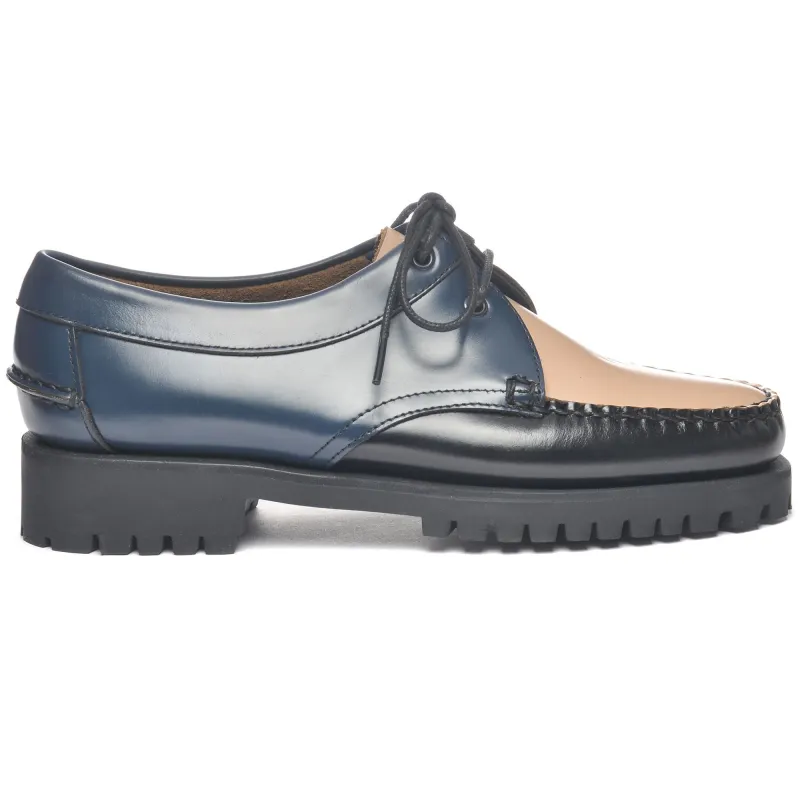 JAMES LUG WOMAN - Moc - Moccasin - Woman - BRILLIANT BLUE-BLACK-LT BEIGE sold by Sebago