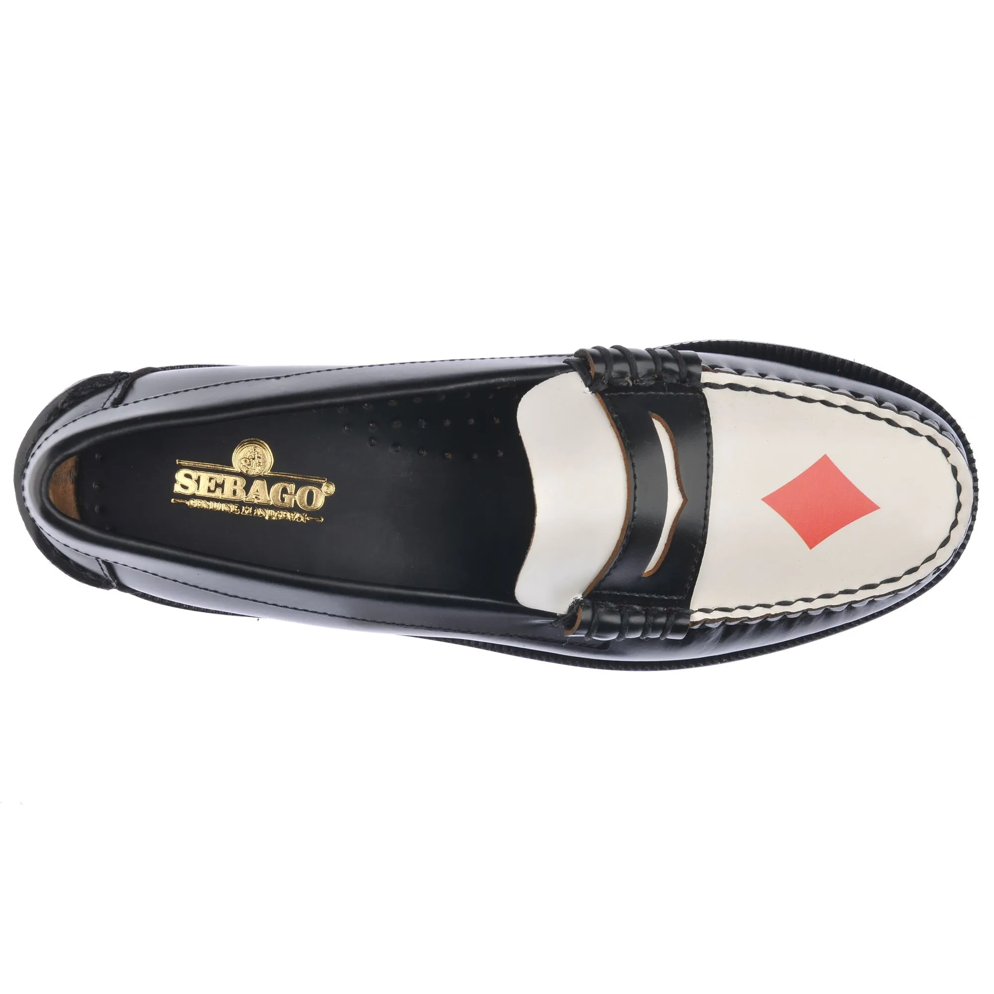 CLASSIC DAN GAMBLING WOMAN - Moc - Moccasin - Woman - BLACK-WHITE-RED HEARTS DIAMONDS sold by Sebago product image thumbnail 4