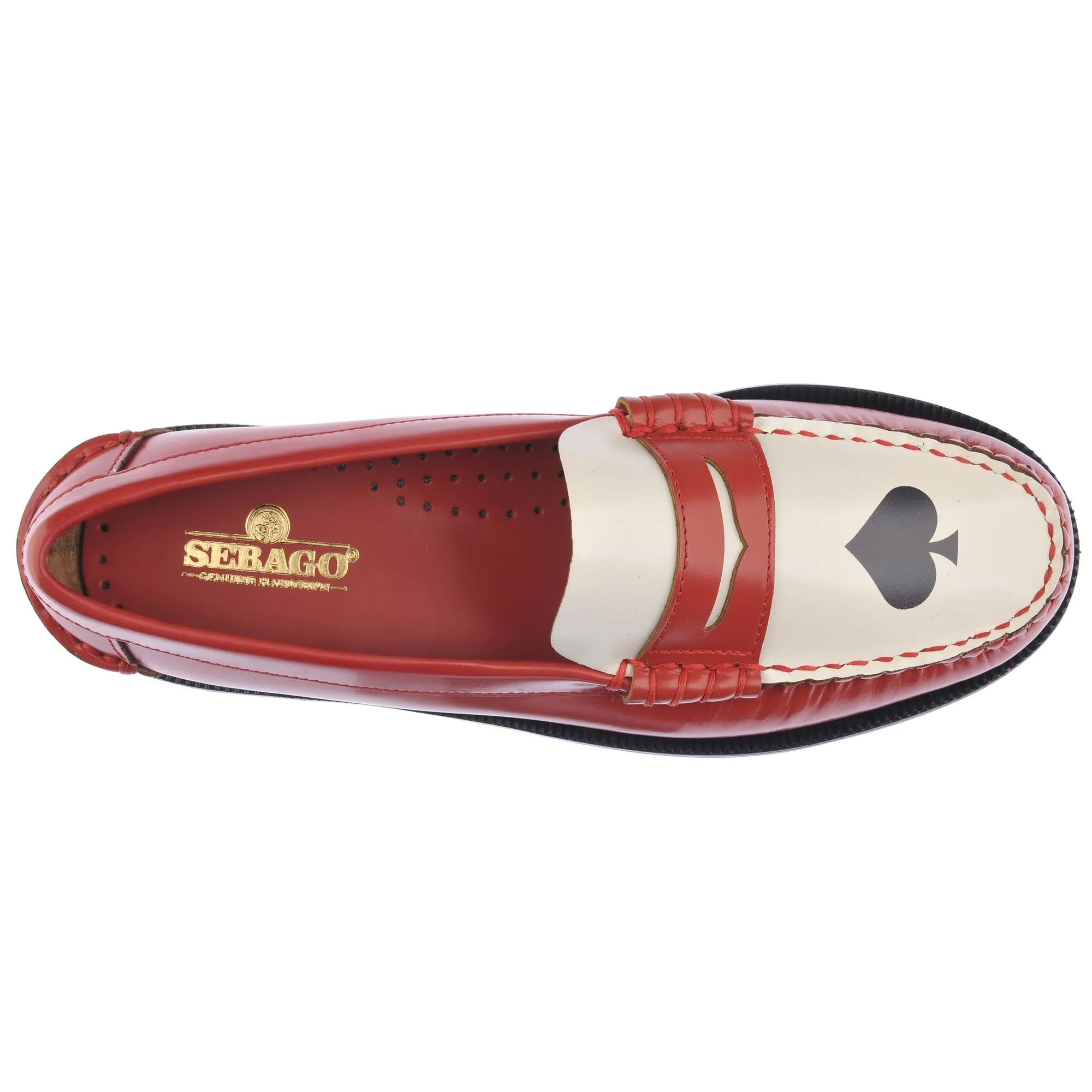 CLASSIC DAN GAMBLING WOMAN - Moc - Moccasin - Woman - DK RED- WHITE-BLACK SPADES CLUBS sold by Sebago product image thumbnail 4